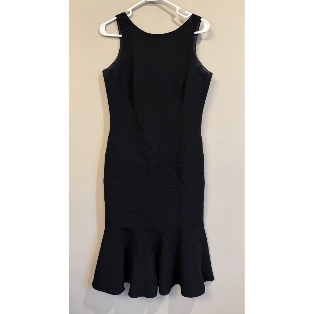 GIORGIO ARMANI Italy $1800 Black Wool Stretch Panel Dress, Lined 40It/8Aust/4US